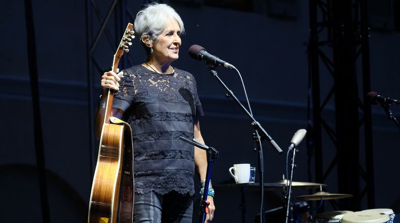 Joan Baez on stage at the Attraverso Festival on Aug. 9, 2018 in Pollenzo, Cuneo, Italy for her ”Fare Thee Well” concert tour. (Bruno Brizzi/Pacific Press/Zuma Press/TNS)