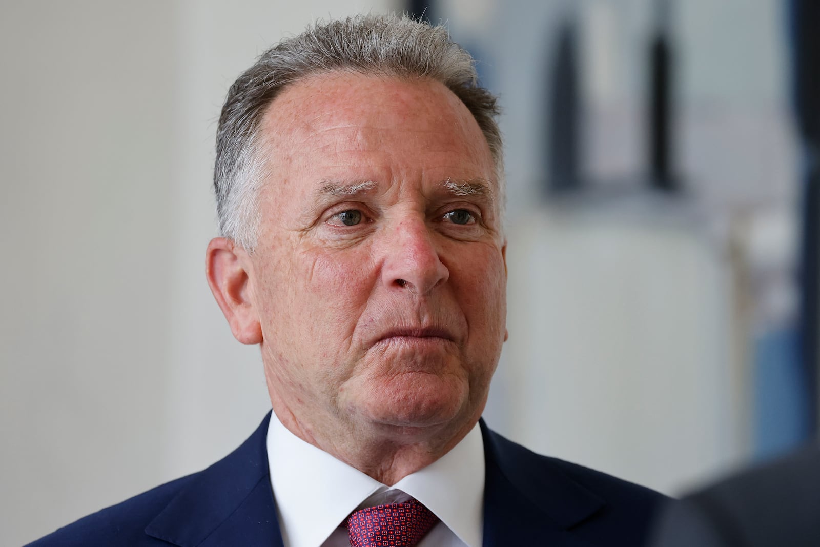US Special Envoy Steve Witkoff, listening to French President Emmanuel Macron prior to a meeting at the Elysee Palace in Paris, Thursday, April 17, 2025. (Ludovic Marin, Pool Photo via AP)