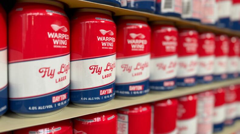 Warped Wing's Fly Light Lager. Photo by Tara Spoores, Marketing Director, Warped Wing Brewing Co.