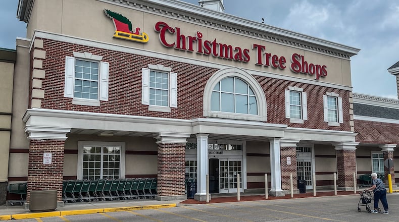Christmas Tree Shops in Miami Twp. near the Dayton Mall is one of 73 location sets to close after the company defaulted on its $45 million bankruptcy loan. It opened in 2008, taking up 32,000 square feet of space in a former Kmart store. JIM NOELKER/STAFF