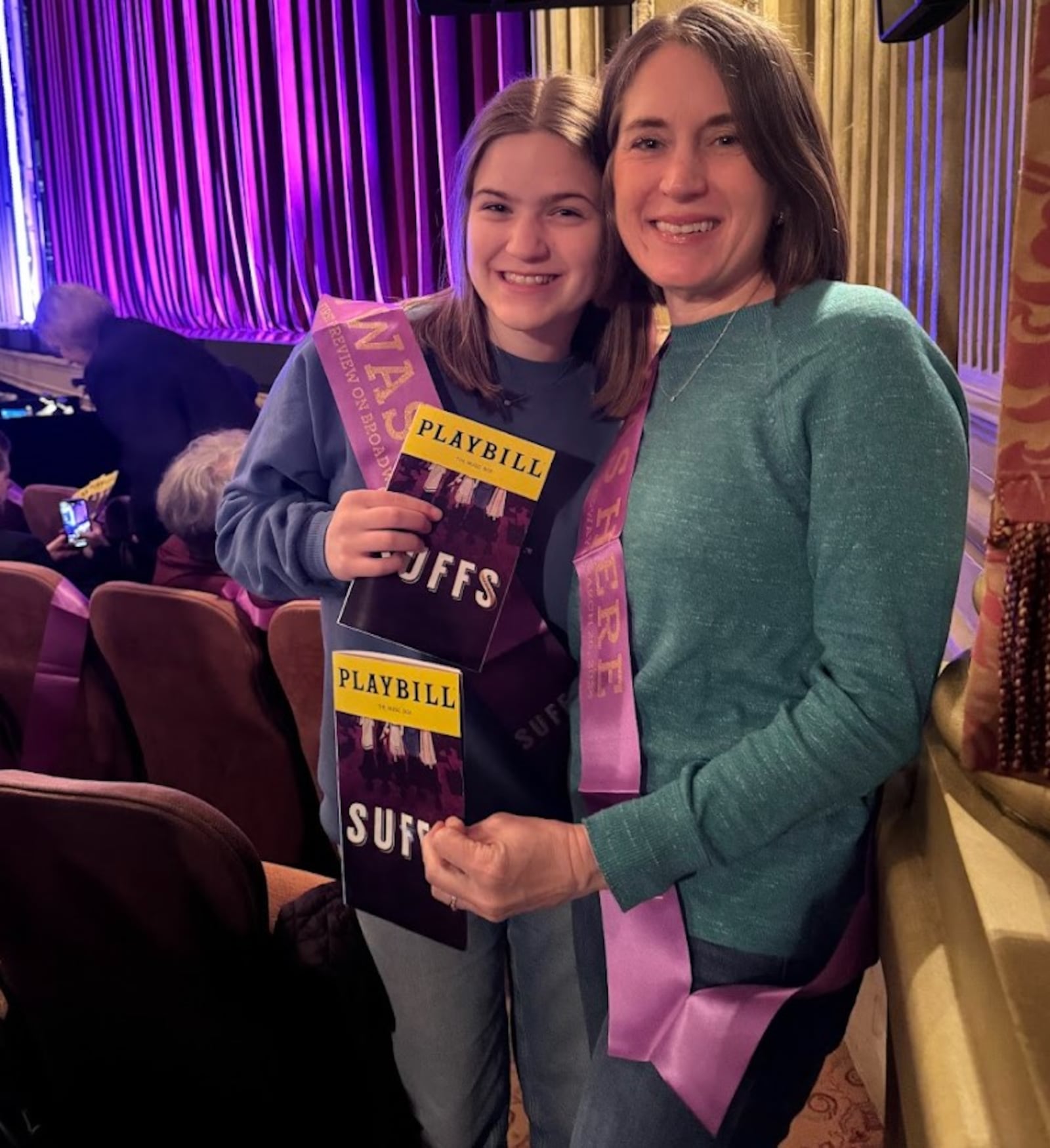 Robyn Lightcap, right, and her daughter Taryn see "Suffs" on Broadway in New York. CONTRIBUTED