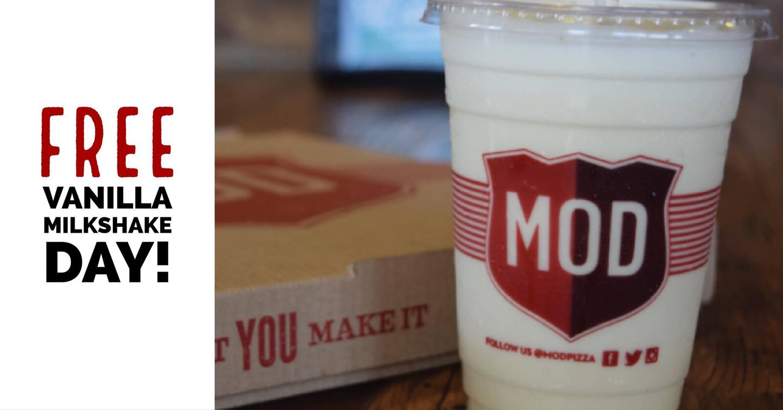 MOD Pizza is hosting a pretty tasty giveaway on Oct. 18, 2017. PHOTO / MOD Pizza Facebook