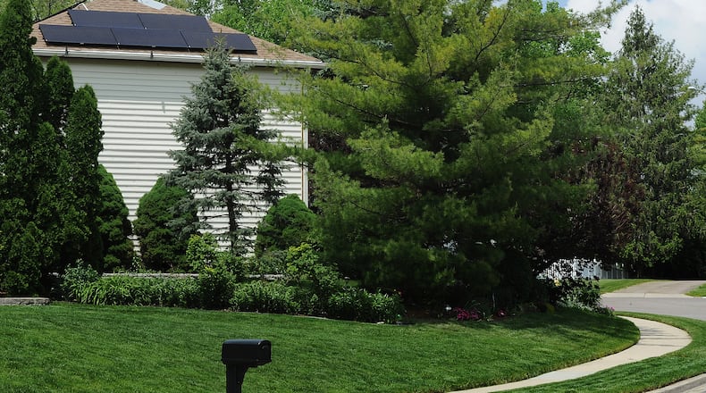A resident at 825 Olde Farm Court in Vandalia is requesting a variance for his solar panels, which are installed on the side of of the home. Vandalia has rules aimed at preventing solar panels from facing a road. MARSHALL GORBY\STAFF
