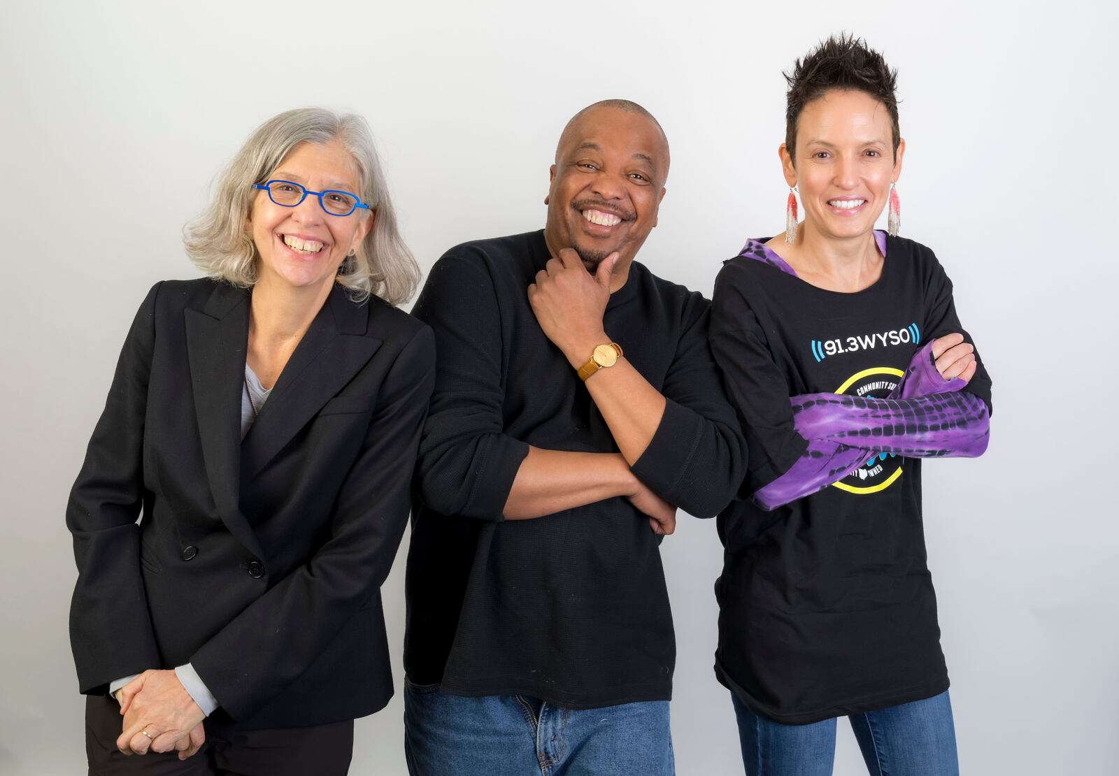 Neenah Ellis with Basim Blunt and Jess Mador, staff members of The Eichelberger Center for Community Voices in 2020.  CONTRIBUTED PHOTO / ANDY SNOW