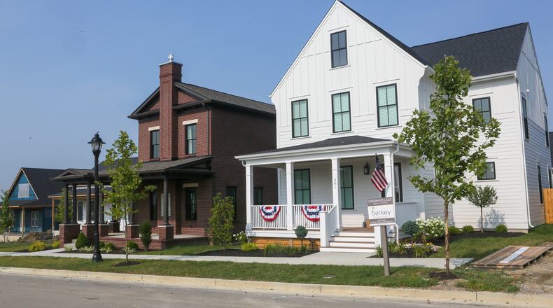 Warren County’s Union Village, located on Ohio 741 west of Lebanon in Turtlecreek Twp., is under way with more homes being built. The 1,230-acre master planned community is based on new urbanism which includes principles such as walkability, sustainability and quality of life and will be showcased Oct. 1-17 when Union Village hosts the 2021 Home Builders Association of Dayton Homearama. GREG LYNCH / STAFF