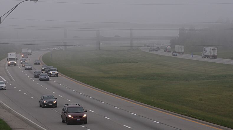 Fog in the I-75/I-675 area. Marshall Gorby/Staff photo