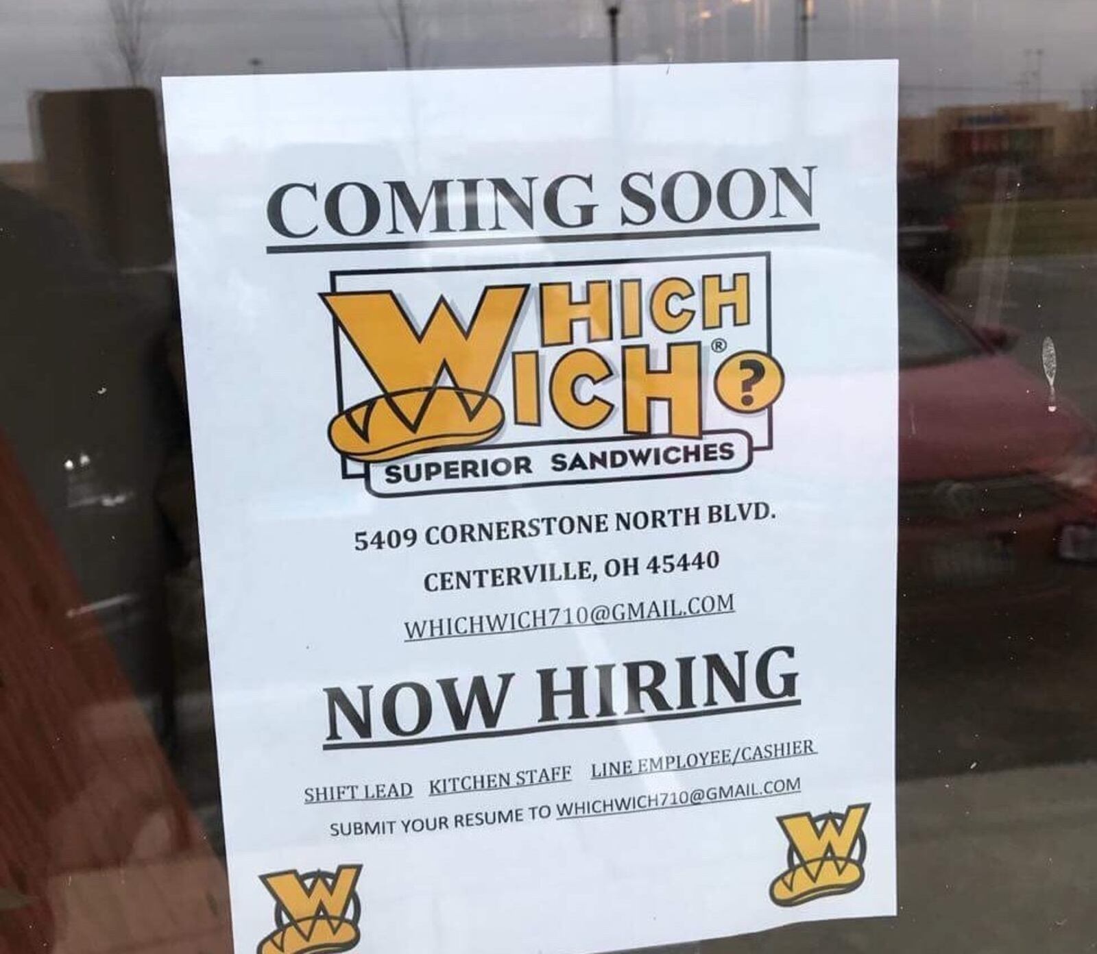 Which Wich is now hiring and gearing up to open its first Dayton-area restaurant in the Cornerstone of Centerville development. Photo from Centerville Costco and Cornerstone of Centerville News Facebook page