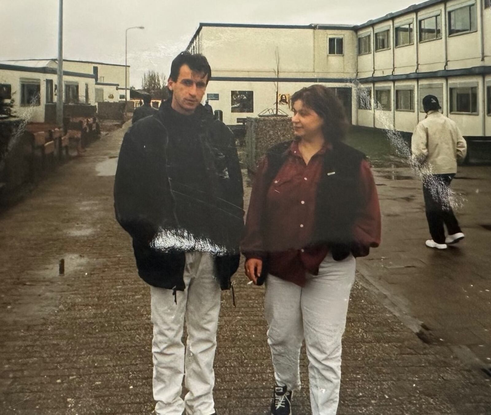 Mo Jusufi, who was from Kosovo, and Mira Plavcic from Bosnia are shown as boyfriend and girlfriend in a refugee camp in Holland in the late 1990s before they wed, had the first of their two sons and came to Dayton. They now own Jimmy’s Italian restaurants in the Oregon District and Kettering. CONTRIBUTED
