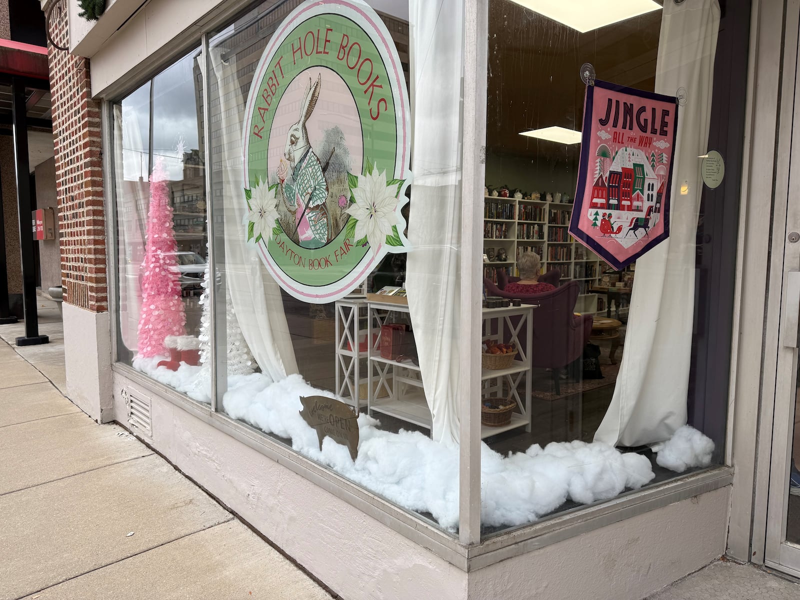 Rabbit Hole Books, contestant in Whimsical Windows contest in 2025.