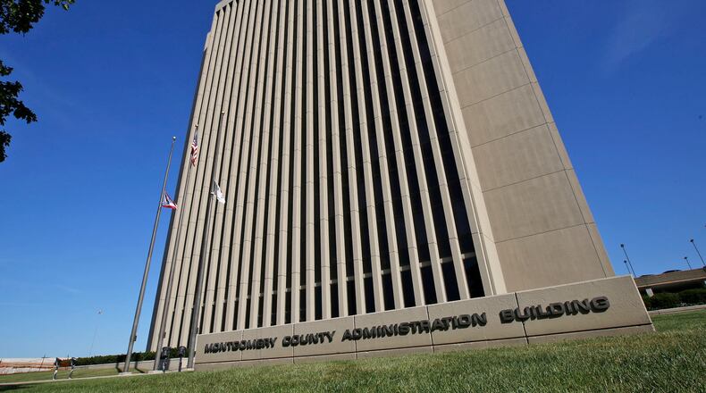The Montgomery County Administration Building is one of many buildings in downtown Dayton that is property tax exempt. TY GREENLEES / STAFF