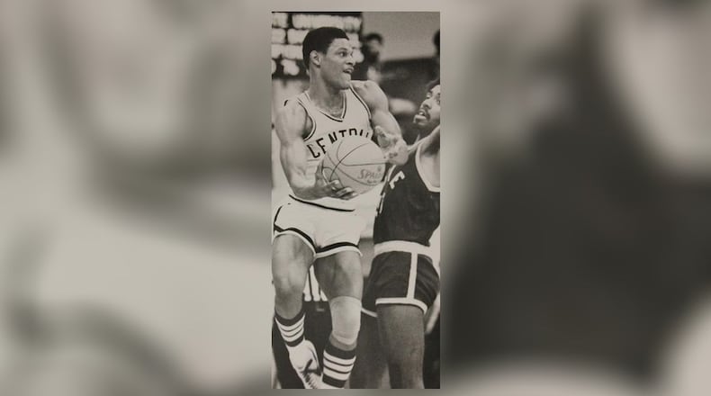 Eric Love during his Hall of Fame career at Central State, where he scored 2,052 points and grabbed 840 rebounds. At CSU he was a two time NAIA All American. CONTRIBUTED