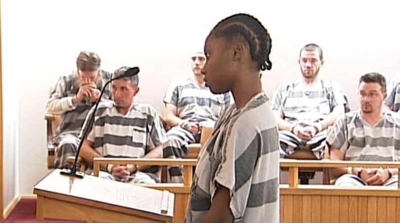 Jakeira Booker appears in Clark County Municipal Court. Staff photo