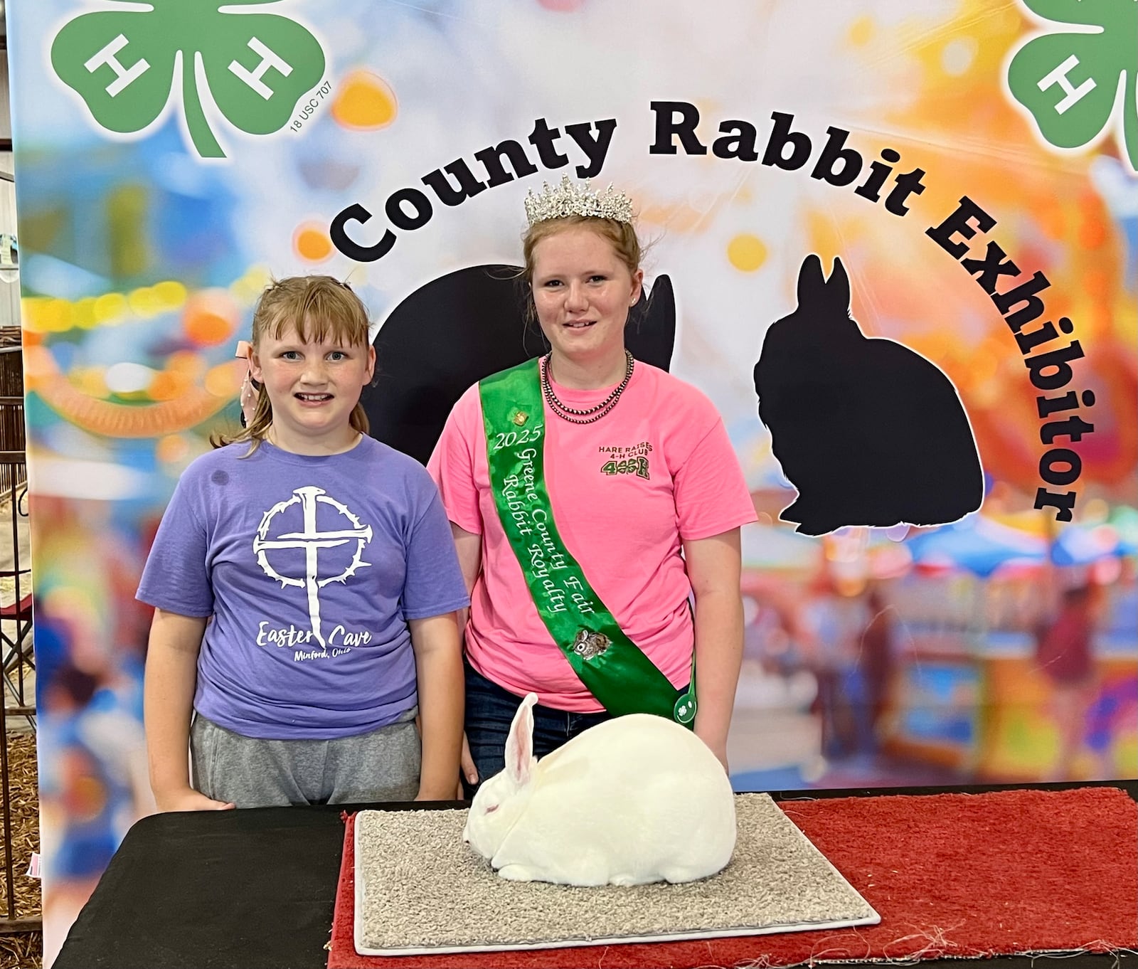 Zoe Simmons, 10, and her sister Reagan Montgomery, 15, both show rabbits as part of 4-H in Greene County. AIMEE HANCOCK/STAFF