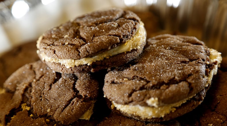 The first-place winner in the 2016 Dayton Daily News Holiday Cookie contest were these Chocolate Ginger Molasses Sandwich Cookies, submitted by Darrell Bickley of Centerville. LISA POWELL/STAFF