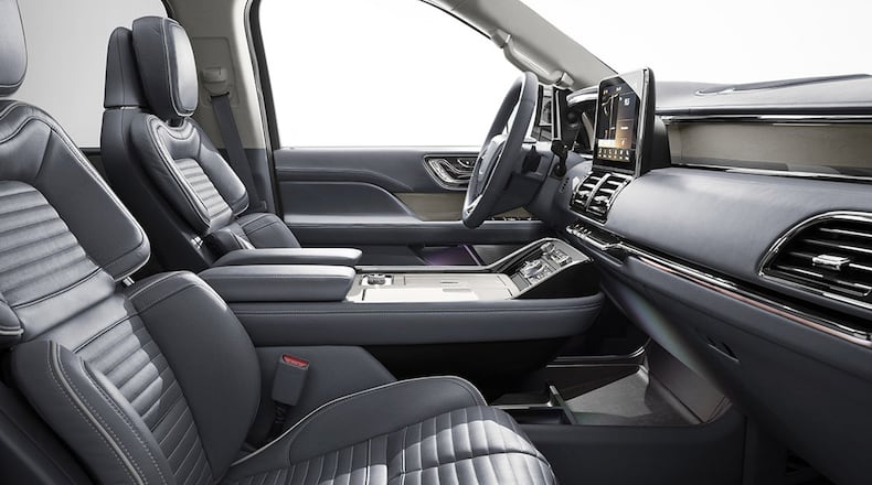 The 2018 Lincoln Navigator’s driver and front-seat passenger enjoy ‘Perfect Position’ seats, which offer massage, heating and cooling functionality, and can be adjusted up to 30 different ways. Lincoln photo