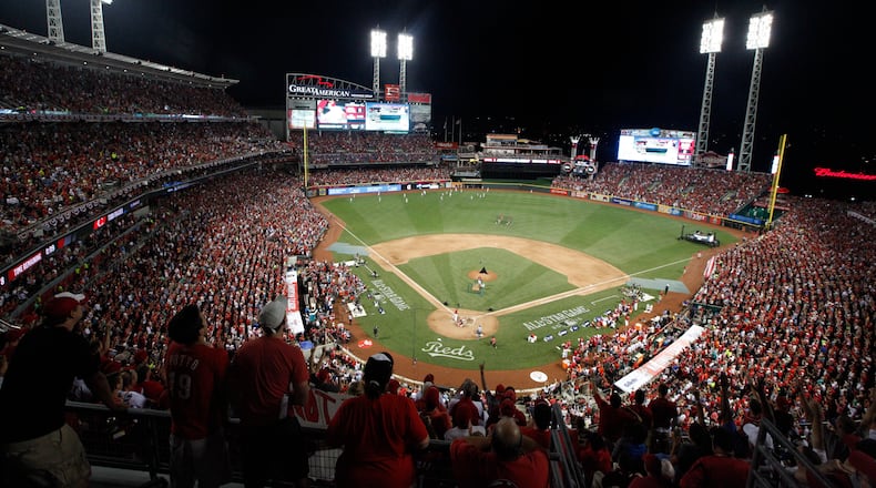 The scene during Home Run Derby on Monday, July 13, 2015, at Great American Ball Park in Cincinnati. RELATED:Rose honored, meets MLB commish | Frazier embraces spotlight | Trout leads AL to victory | HR Derby Photos | Video | Scenes | COMPLETE ALL-STAR COVERAGE