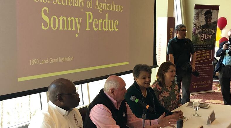 Agriculture Secretary Sonny Perdue visited Central State University today.