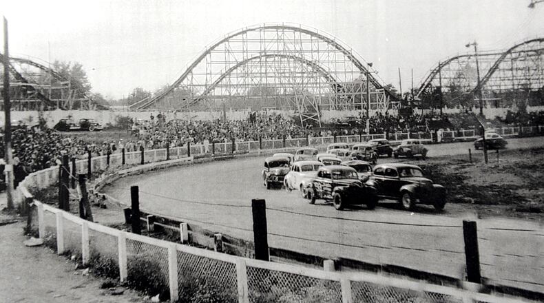Forest Park Amusement Park and Race Track, 1950. Photo by Don Leet