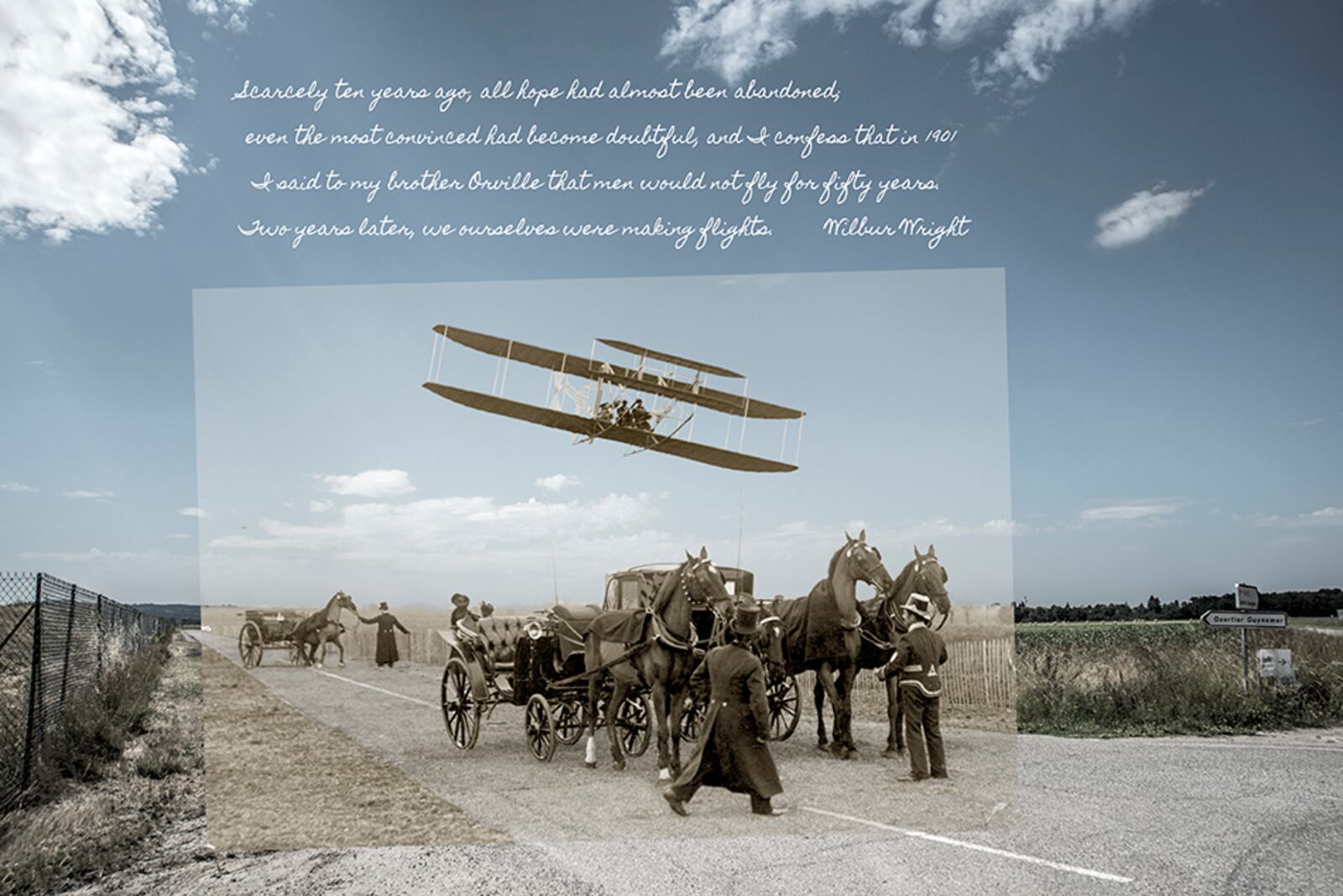 One of the photos on display at the K12 Gallery & TEJAS the April exhibition of Dan Cleary's "Wright Brothers: Then and Now." CONTRIBUTED