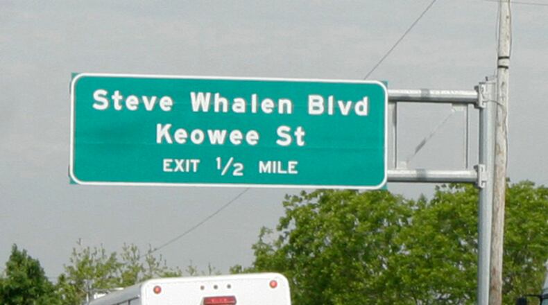 A truck headed west bound on U.S. 35 hit a guard rail near Steve Whalen Blvd. Wednesday morning May 21. Staff photo by Lisa Powell