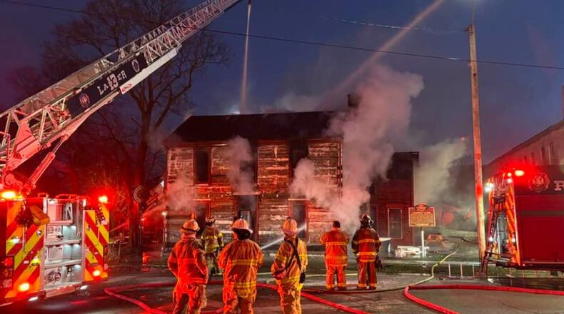 The Overfield Tavern Museum in Troy was heavily damaged in a fire Saturday morning. COURTESY: Overfield Tavern Museum Facebook page