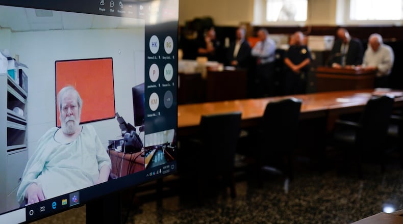 FILE - Richard Cottingham makes a remote appearance at a courtroom in Mineola, N.Y., Dec. 5, 2022. (AP Photo/Seth Wenig, File)