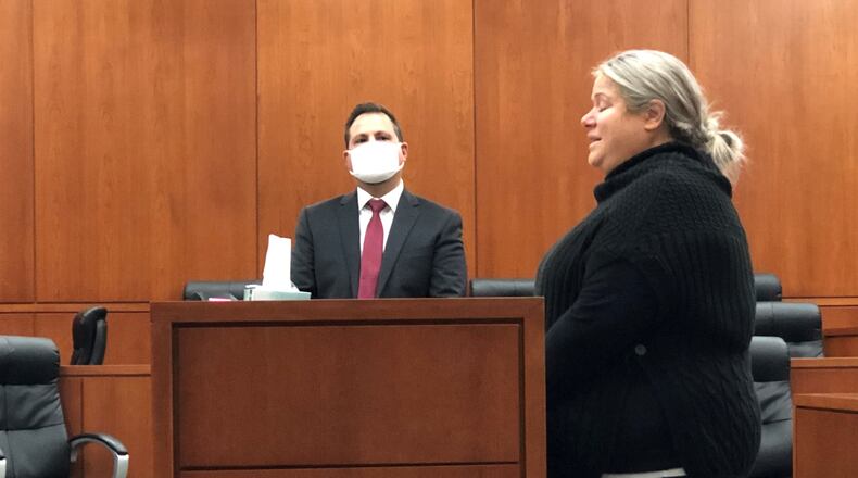 Alison McGaughey, 40, of Kettering pleaded for leniency as her lawyer Jason Cavinder looked on Tuesday.