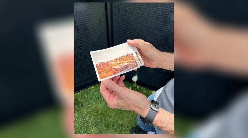 Visitors young and old showed their respect on Saturday to those who lost their lives during the Vietnam War. The traveling Vietnam Wall memorial, also known as "The Wall That Heals," was temporarily erected at Yankee Park in Centerville. AIMEE HANCOCK/STAFF