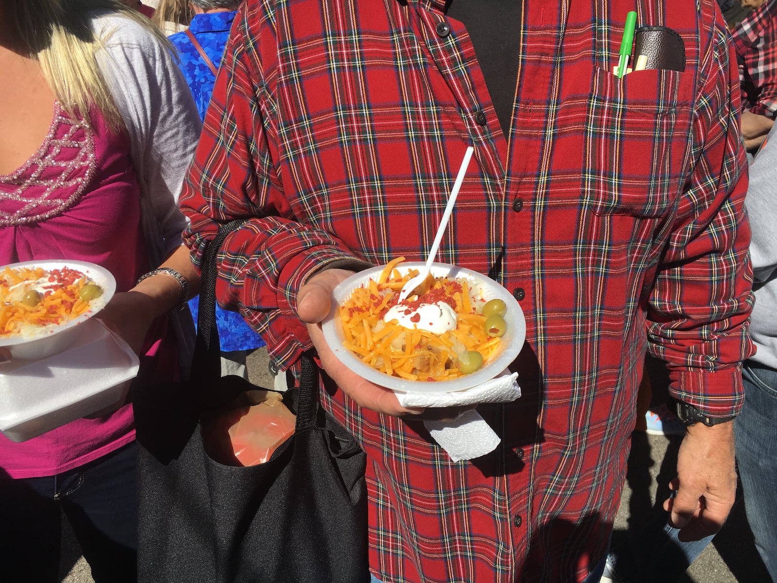 No ice cream in this sundae! Think mashed potatoes with plenty of toppings, like sauerkraut. You'll find this dish at the Ohio Sauerkraut Festival.