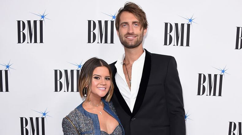 NASHVILLE, TN - NOVEMBER 07: Maren Morris (L) and Ryan Hurd attend the 65th Annual BMI Country awards on November 7, 2017 in Nashville, Tennessee. (Photo by Michael Loccisano/Getty Images)