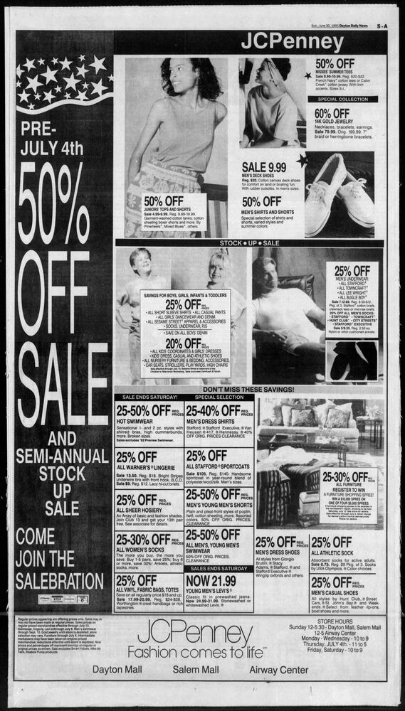 Fourth of July advertisement pages