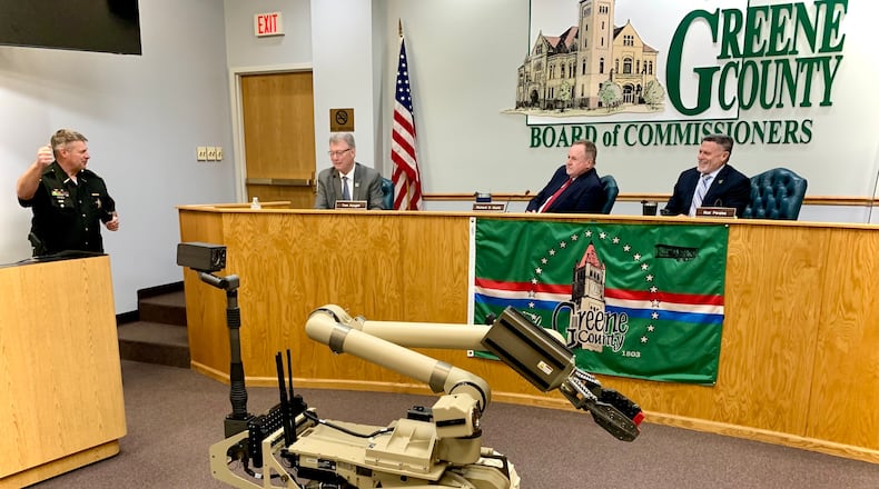 The Greene County sheriffs office has acquired a 725 KOBRA robot for use with its SWAT team and other dangerous scenarios. LONDON BISHOP/STAFF