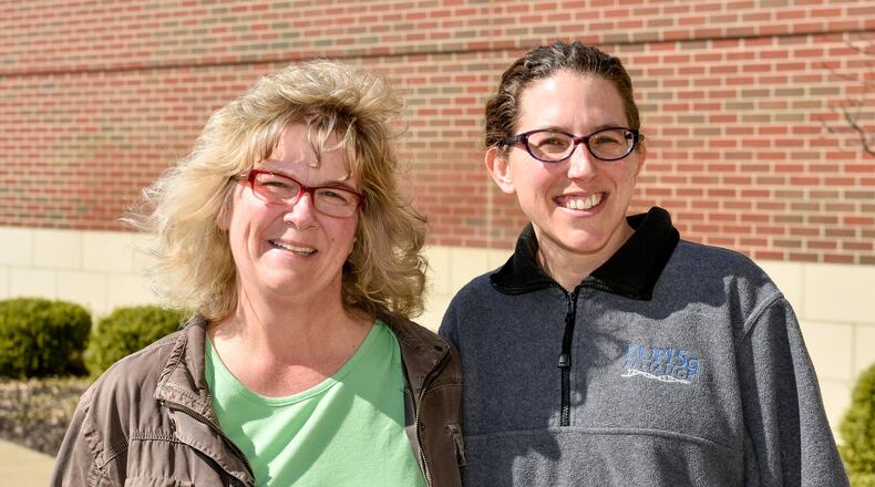 Two families in the area have children diagnosed with a rare genetic disorder called Dup15q. Jill Baker, left, and Jennifer Kelly both have daughters that have been diagnosed with the rare disorder with an estimated 1300 diagnosed cases worldwide. Baker’s daughter, Riley, 11, was diagnosed at 6-months old and Kelly’s daughter, Caitlin, 8, was diagnosed at 7-months old. Both families are part of the same support group. NICK GRAHAM/STAFF