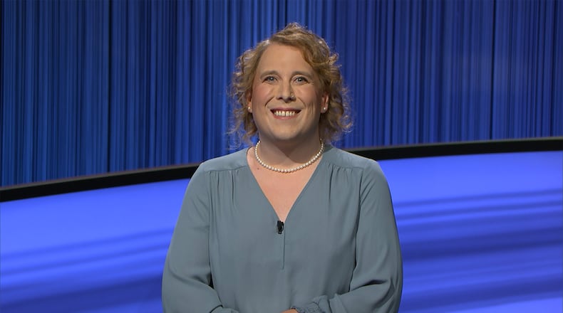 Amy Schneider, a native of Dayton who lives in Oakland, California, during her recent, long run as "Jeopardy!" contestant. (Jeopardy Productions, Inc./TNS)