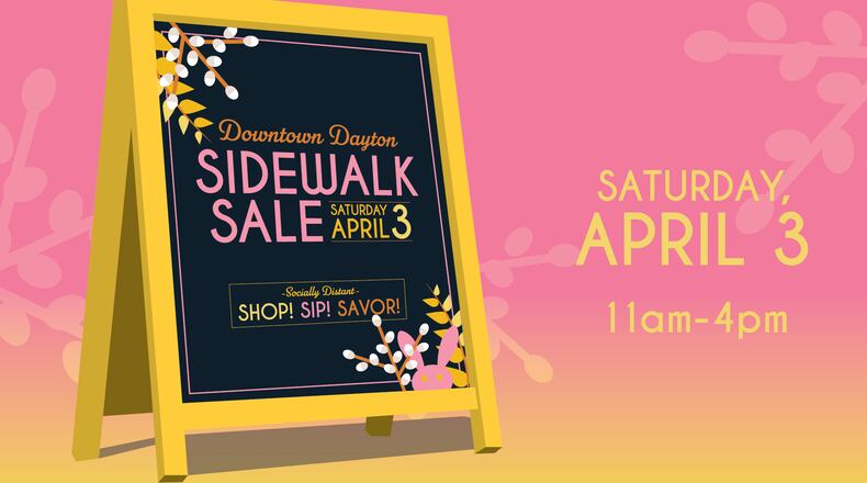 April’s Downtown Dayton Sidewalk Sale is planned for Saturday, April 3 from 11 a.m. to 4 p.m.