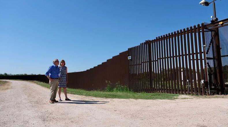 Ohio Gov. Mike DeWine and first lady Fran DeWine visit the border wall in Texas.