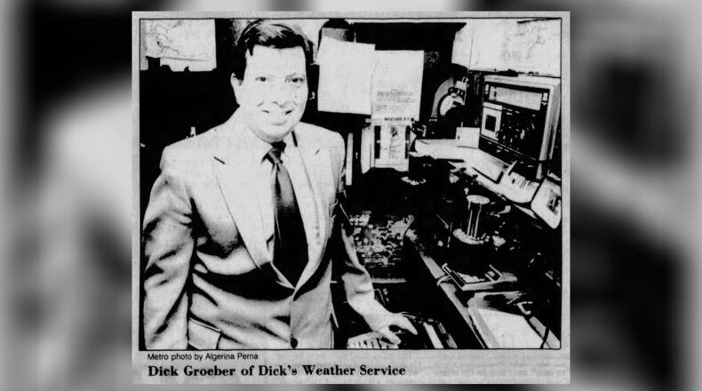 Dick Groeber of "Dick's Weather Service." 1985. SPRINGFIELD NEWS-SUN ARCHIVES