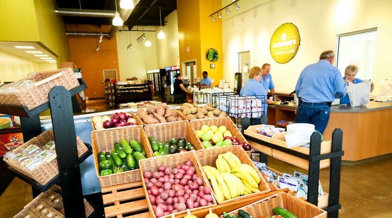 Alexander’s Market & Deli opened in the once vacant Elder-Beerman building in downtown Hamilton. STAFF FILE/2015