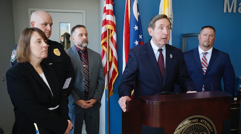 Montgomery County Prosecutor Mat Heck Jr. on Monday, Jan. 13, 2025, announced the indictment of Jonathan Link of Centerville in a Kettering cold case homicide from July 2001. MARSHALL GORBY\STAFF