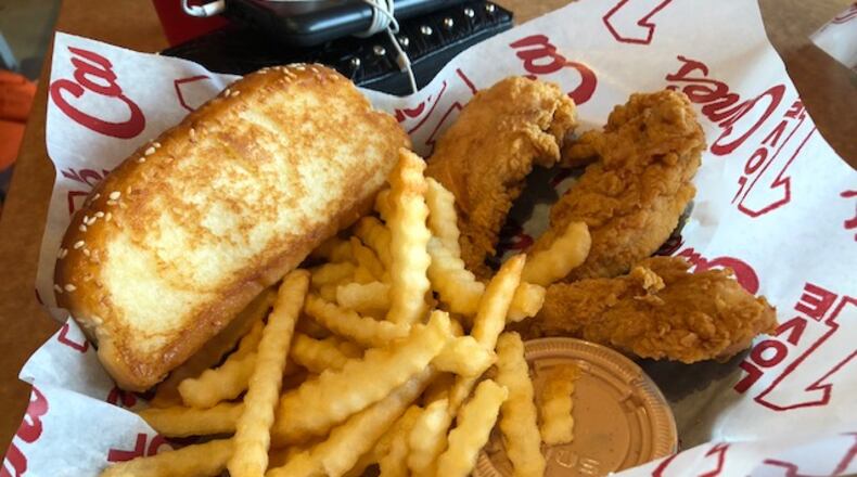 Raising Cane’s Chicken Fingers, the Louisiana-based restaurant company, opened its first location in Beavercreek at 4384 Indian Ripple Road on Tuesday, Oct. 30 2018. MARK FISHER / STAFF PHOTO