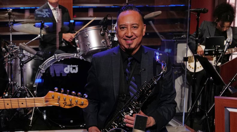 This image released by Disney shows Cleto Escobedo on the set of "Jimmy Kimmel Live!" in March 2025. (Randy Holmes/Disney via AP)