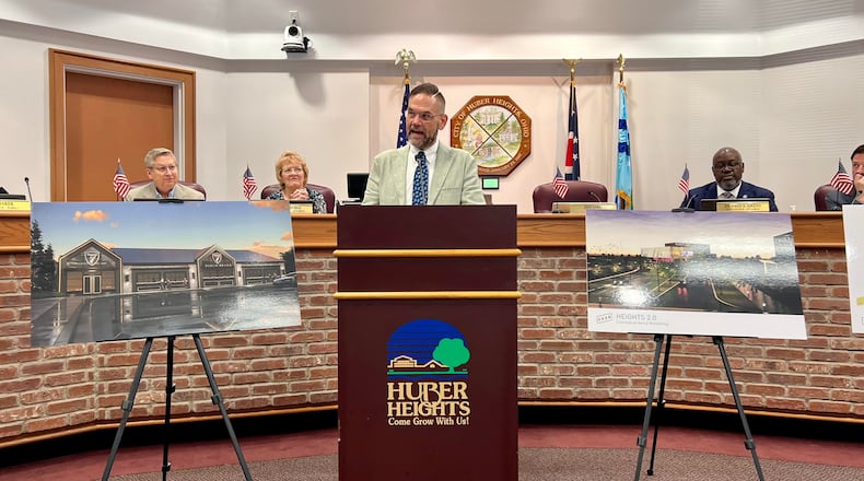 Huber Heights Mayor Jeff Gore announced three big development projects during Monday's annual State of the City address. AIMEE HANCOCK/STAFF