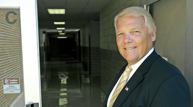 Larry Hook, Carlisle Superintendent of Schools is a finalist for the superintendent’s job in Tipp City. FILE PHOTO Larry Hook, the new superintendent for Carlisle Local Schools pictured Tuesday, Aug 17, 2010 in Carlisle, Ohio. Staff photo by Gary Stelzer