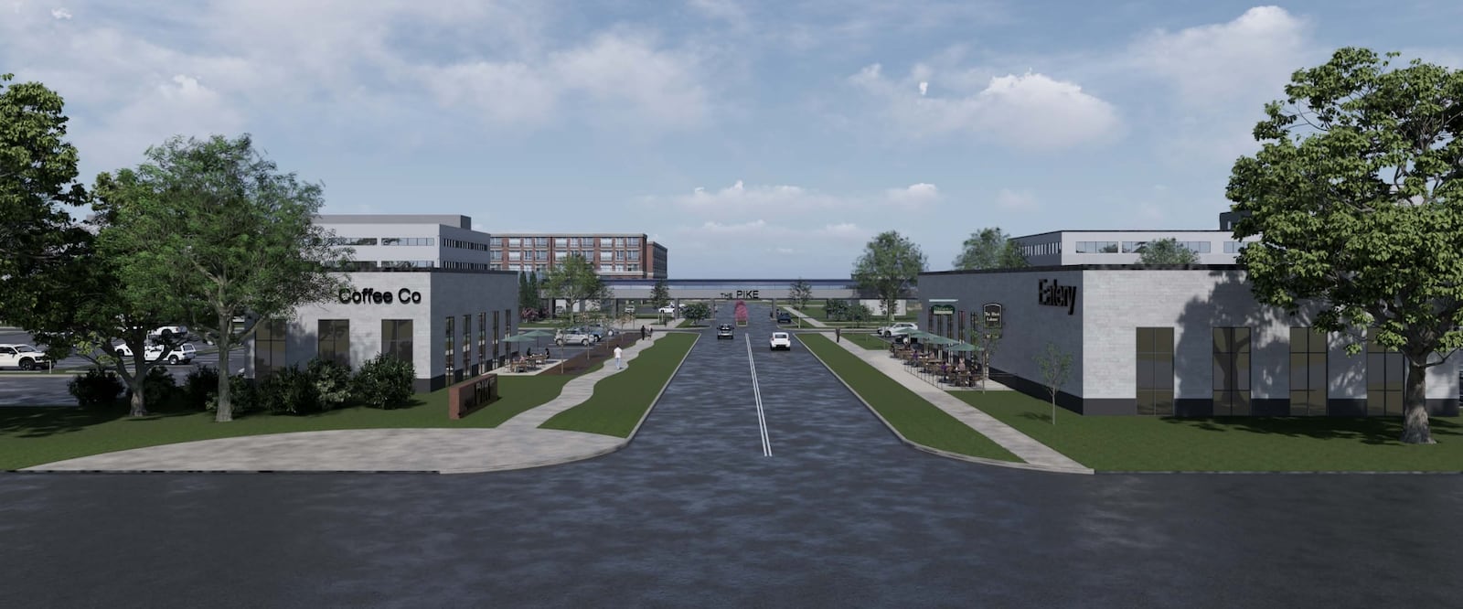 A digital rendering of what "the Pike" may look like at the rebranded LexisNexis campus. CONTRIBUTED