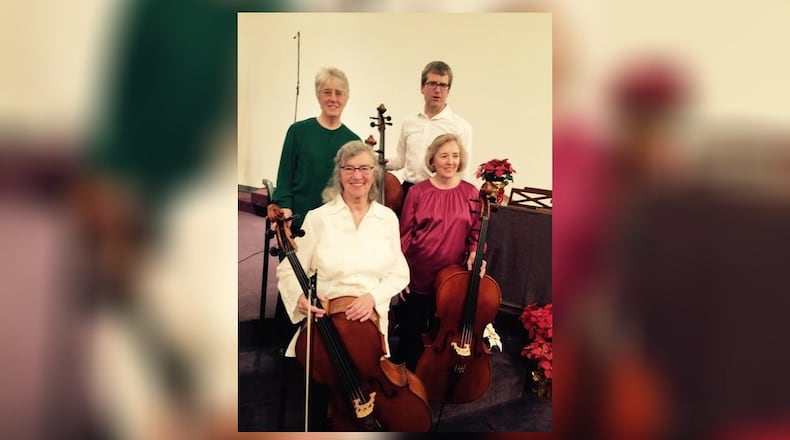 Back row, left to right: Nancy Hesz and Robert Brecha. Front row: Shirley Mullins and Anne Rich.