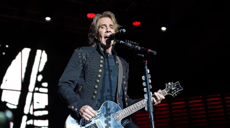 Rick Springfield performs Thursday, Aug. 31, 2023, at RiverEdge Park in Aurora, Ill. (Photo by Rob Grabowski/Invision/AP)