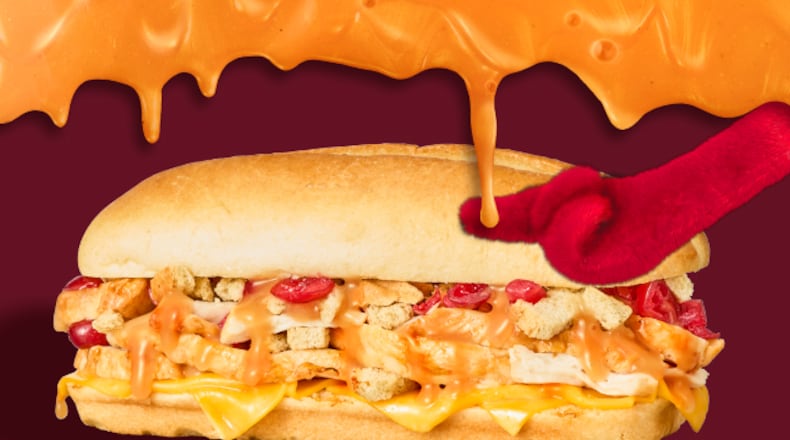 Sheetz has seasonal Holidaze Subs made with turkey, stuffing, gravy and cheddar cheese along with cranberry relish as a topping. SHEETZ/CONTRIBUTED