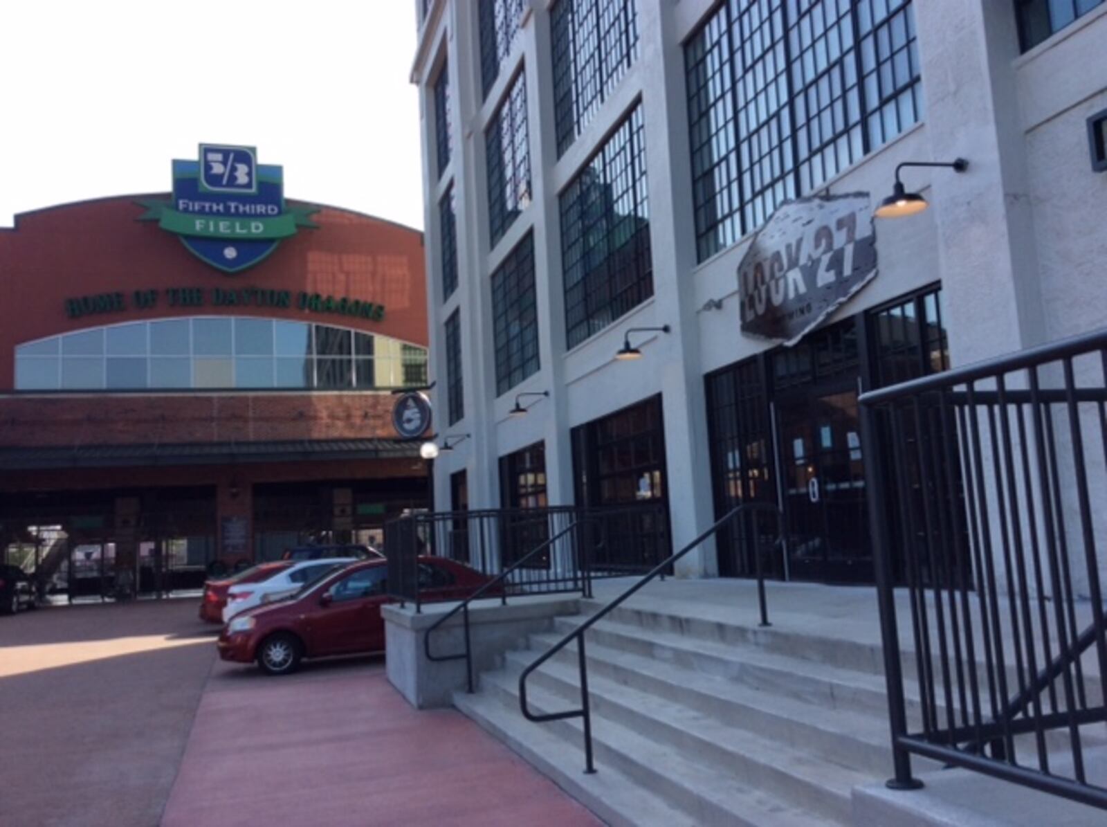 How close is Lock 27 Brewing to the Dayton Dragons’ Fifth Third Field? About this close. MARK FISHER/STAFF