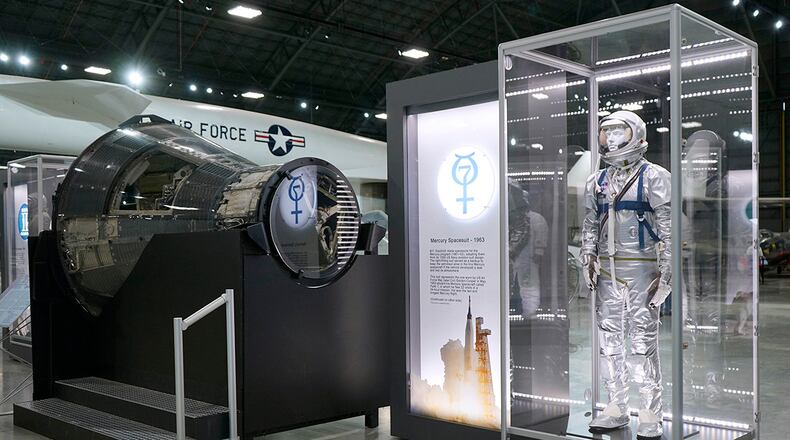 Mercury Space Suit reproduction on display in the Space Gallery at the National Museum of the U.S. Air Force. U.S. AIR FORCE PHOTO/KEN LAROCK