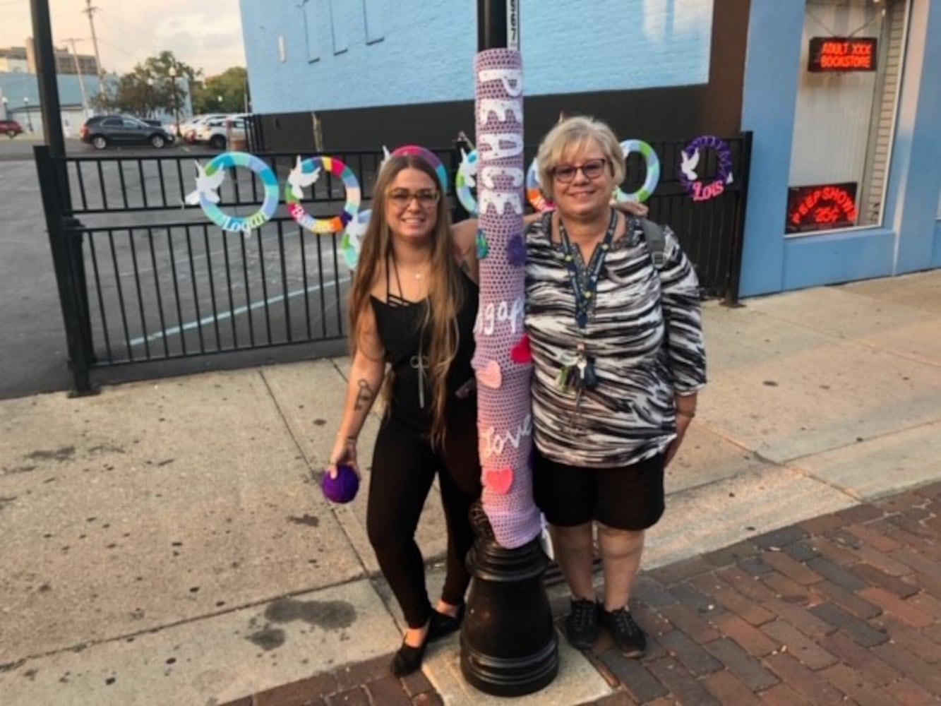Dayton Oregon District yarn bombing promotes positive messages, community healing